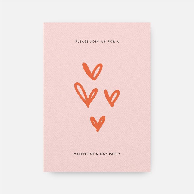 Pink Valentine's Day Hearts Holiday Party Invitation (Creator Uploaded)