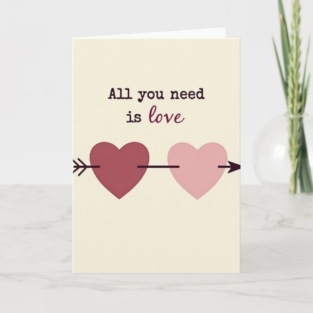 Pink Valentines Day Love Card (Front)