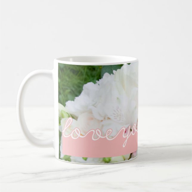 Pink Valentine's Day Photo Love You So Much Custom Coffee Mug (Left)