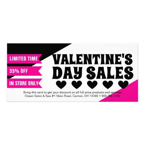 Pink Valentines Day Sales Promo Rack Card