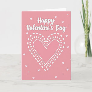 Pink Valentines Day Script Heart Card