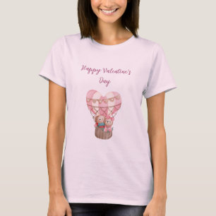 Pink Valentine's Day teddy bear romantic balloon T-Shirt