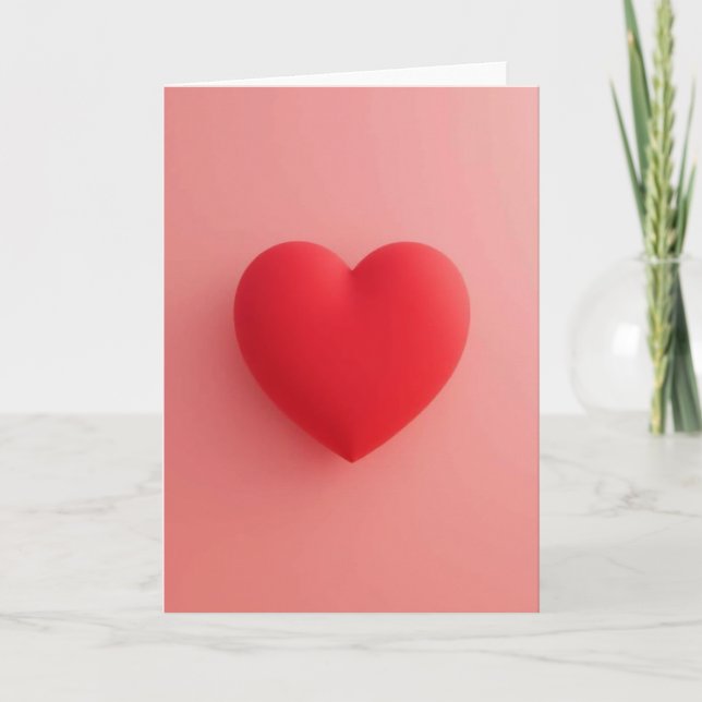 Pink Valentines Heart Card (Front)