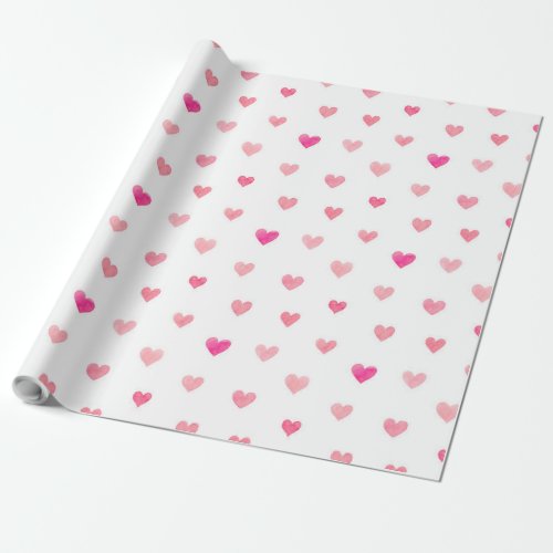 Pink Valentines hearts pattern Wrapping Paper