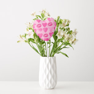 Pink Valentines Lips and hearts watercolor pattern Balloon
