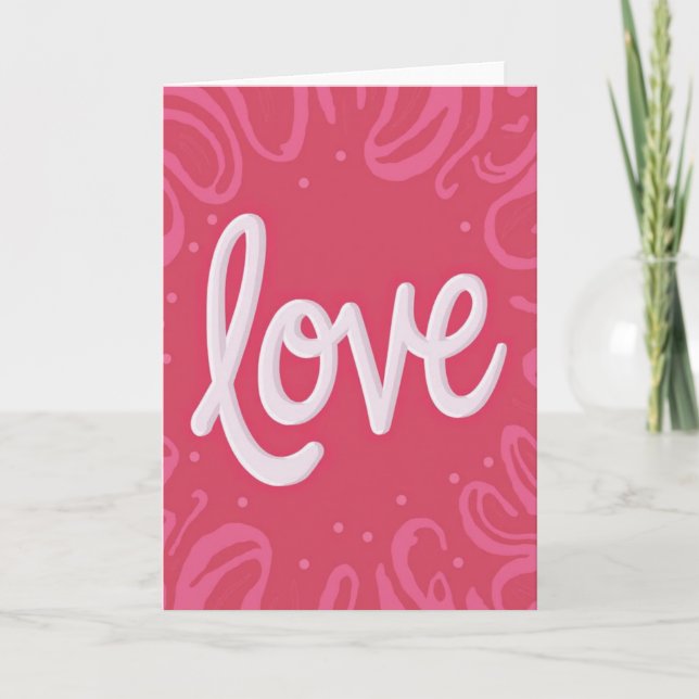 Pink Valentines Love Card (Front)