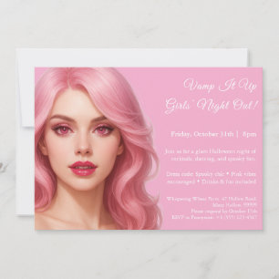 Pink Vampire Girls Night Out Halloween Invitatio Invitation