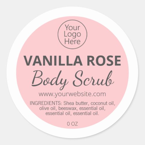 Pink Vanilla Rose Logo Labels