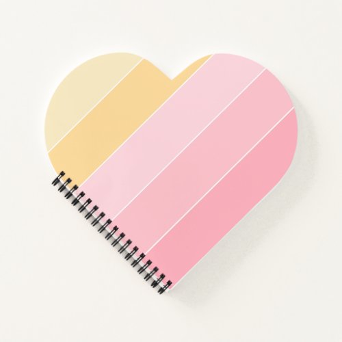 Pink Vanilla Yellow White Striped Elegant Modern Notebook