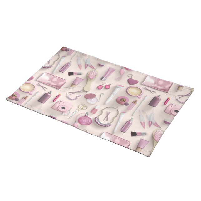 Pink Vanity Table Cloth Placemat (On Table)