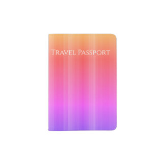 Pink Vaporwave Stripes Vertical Hold Retro Passport Holder