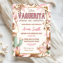 Pink Vaquerita Spanish Baby Shower