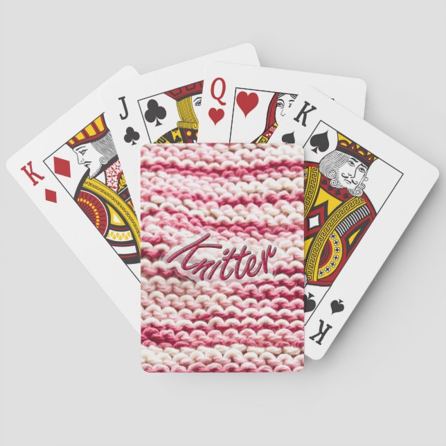 Pink Variegated Knitter Poker Cards (Back)
