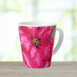 Pink Variegated Poinsettias Holiday Latte Mug