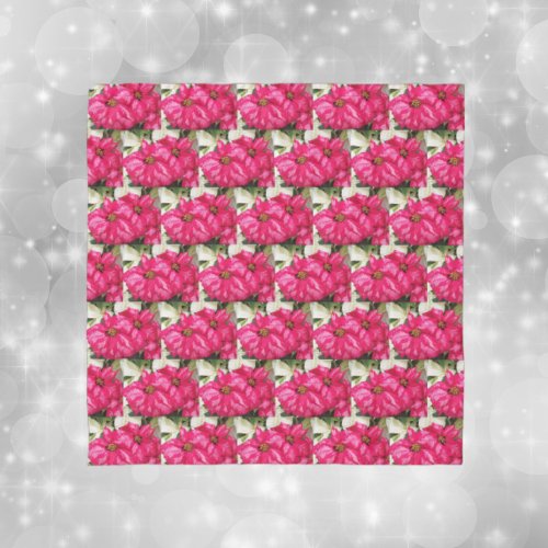Pink Variegated Poinsettias Pattern Holiday Scarf
