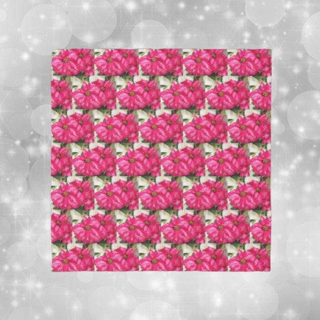 Pink Variegated Poinsettias Pattern Holiday Scarf (In Situ)