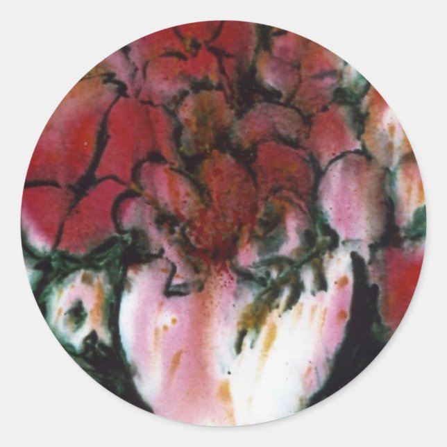 "Pink Vase" Floral Sticker (Front)
