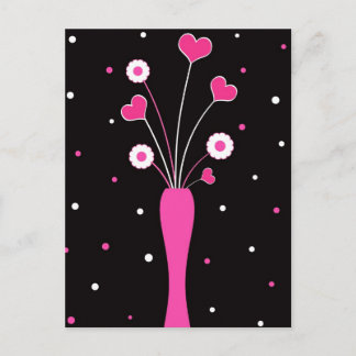 Pink vase - Postcard