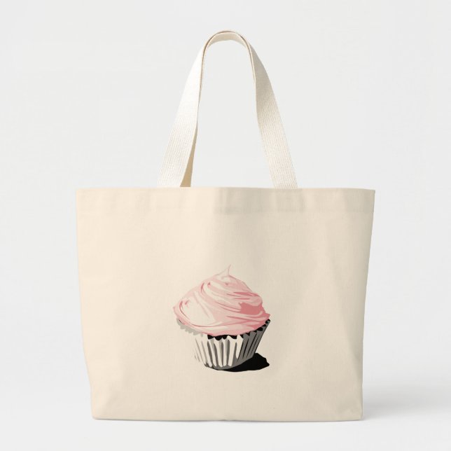 Pink vector cupcake template products large tote bag (Front)