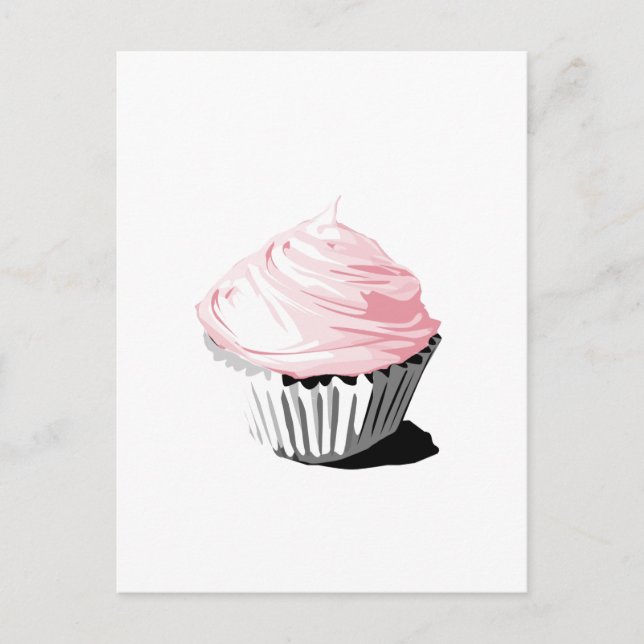 Pink vector cupcake template products postcard (Front)