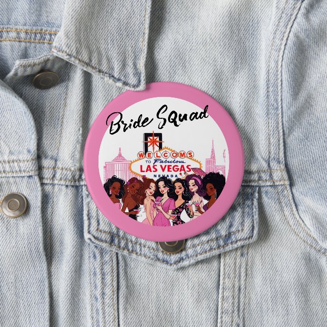 Pink Vegas Bachelorette Party Button (In Situ)