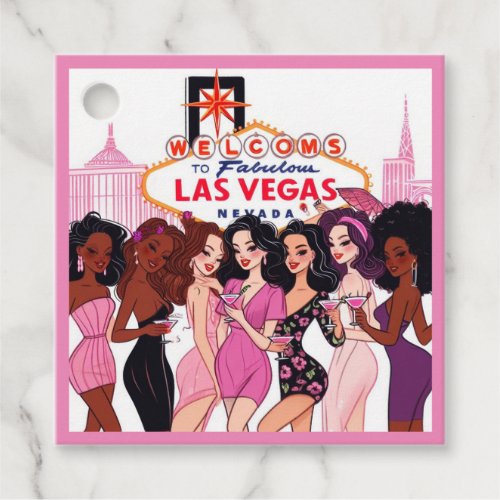 Pink Vegas Bachelorette Party Favor Tags