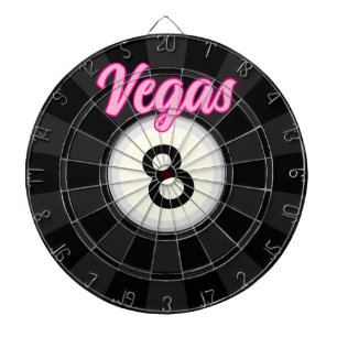 Pink Vegas Billiard 8 Ball Design Black And Ivory Dart Board