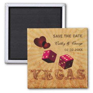 pink Vegas Vintage save the date magnets