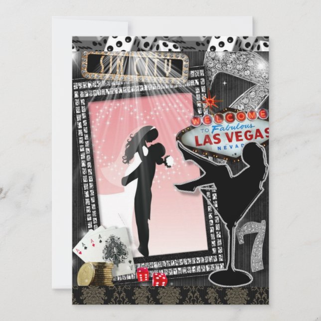 Pink vegas wedding invites (Front)