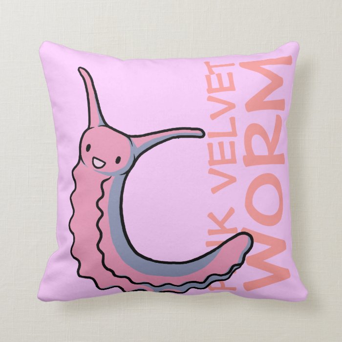 Pink Velvet Worm Pillow