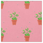 pink venus fly trap fabric