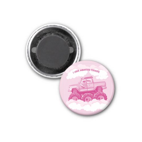 Pink Version I Love Monster Trucks Image      Magnet