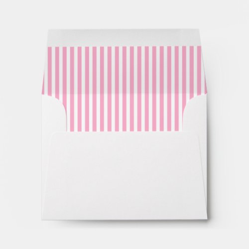 Pink Vertical Stripe Lined Envelope
