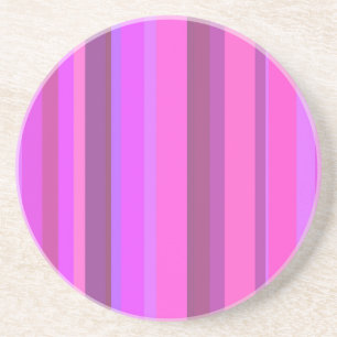 Pink vertical stripes drink coaster