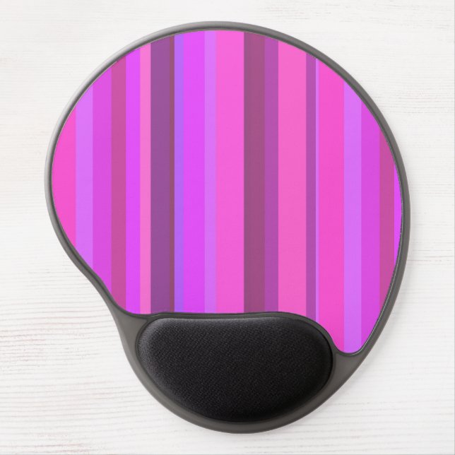 Pink vertical stripes gel mouse pad (Front)