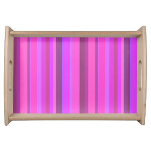 Pink vertical stripes serving tray