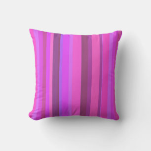 Pink vertical stripes throw pillow