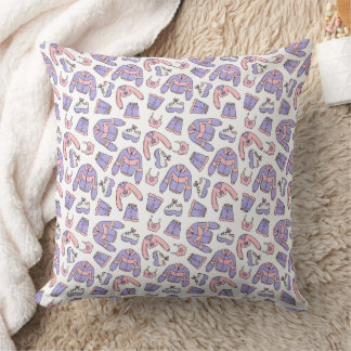 Pink Vibes 90s Fashion  Throw Pillow