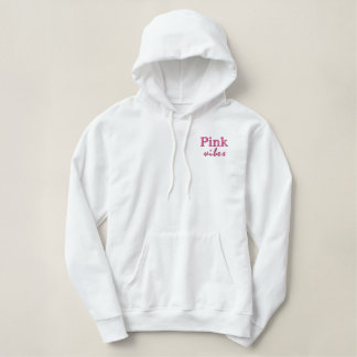 Pink Vibes | In October We Wear Pink  Embroidered Hoodie