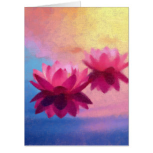 Pink Vibrant Abstract Lotus Card