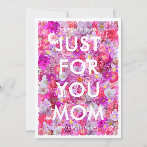 Pink Vibrant Flowers Floral Mother's Day Card