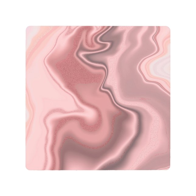 pink ,vibratory,abstract, chakra, zen, meditation, metal print (Front)