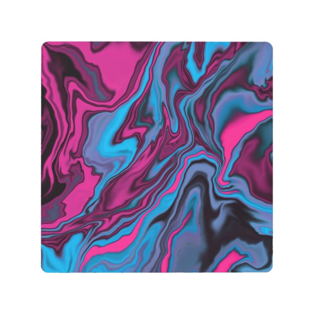 pink ,vibratory,abstract, chakra, zen, meditation metal print (Front)