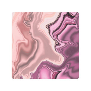 pink vibratory metal print