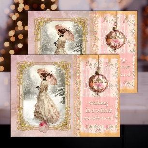 Pink Victorian Christmas - Decoupage Tissue Paper