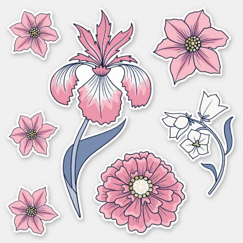 Pink Victorian Floral Art Sticker Pack