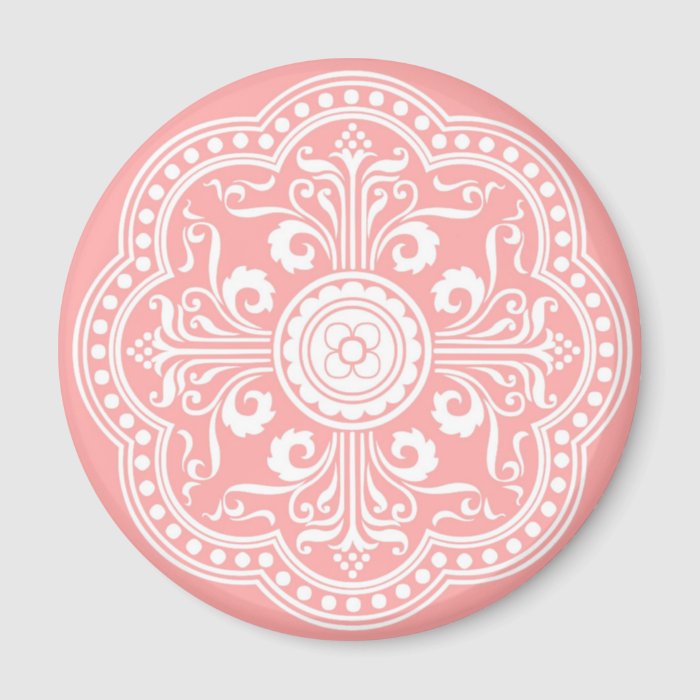 Pink Victorian Floral Wallpaper Magnet