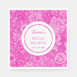 Pink Victorian Flowers Bridal Shower Napkins