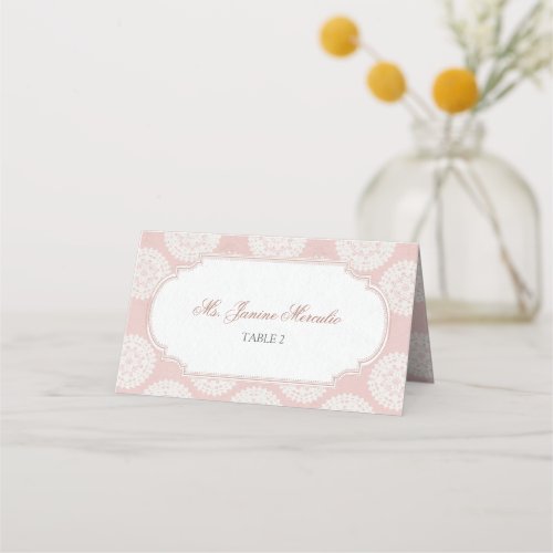 Pink Victorian High Tea Party Place Card