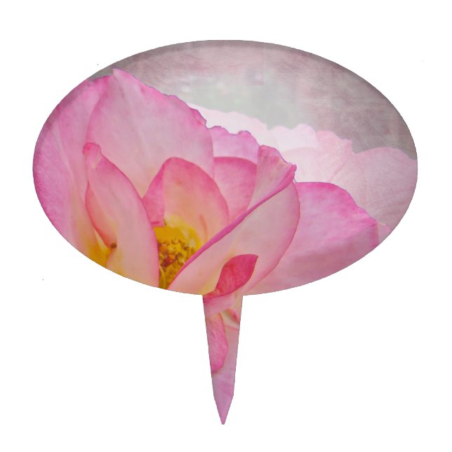 Pink Victorian Rose Cake Topper (Front)